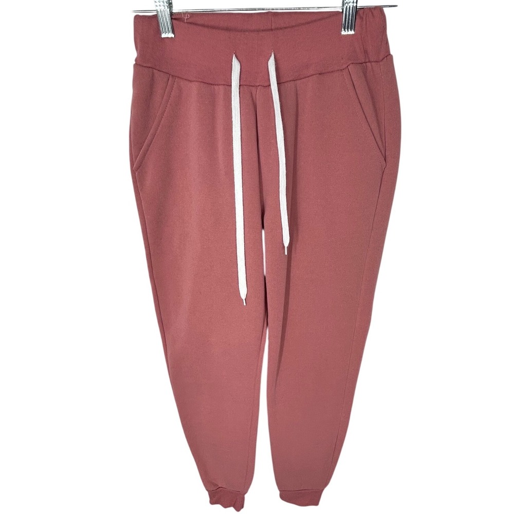 Thrill Pink Fleece Sweatpants with Pockets and Drawstring Waist Women's‎ Size S